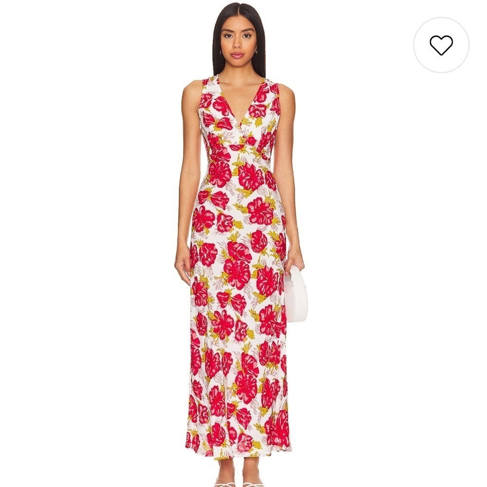 NWT FAITHFULL THE BRAND Acacia Maxi Dress in Isadora Floral Red 8